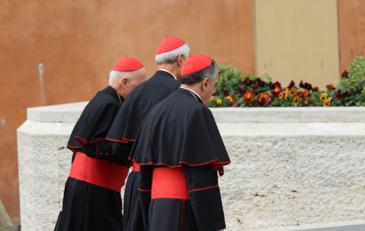 Cardinals enter the Vatican March 2013 after Pope Benedict XVI resigned. It was the last time before now that the College of Cardinals convened to choose a new pope. (Photo courtesy of InterMirifica.net)