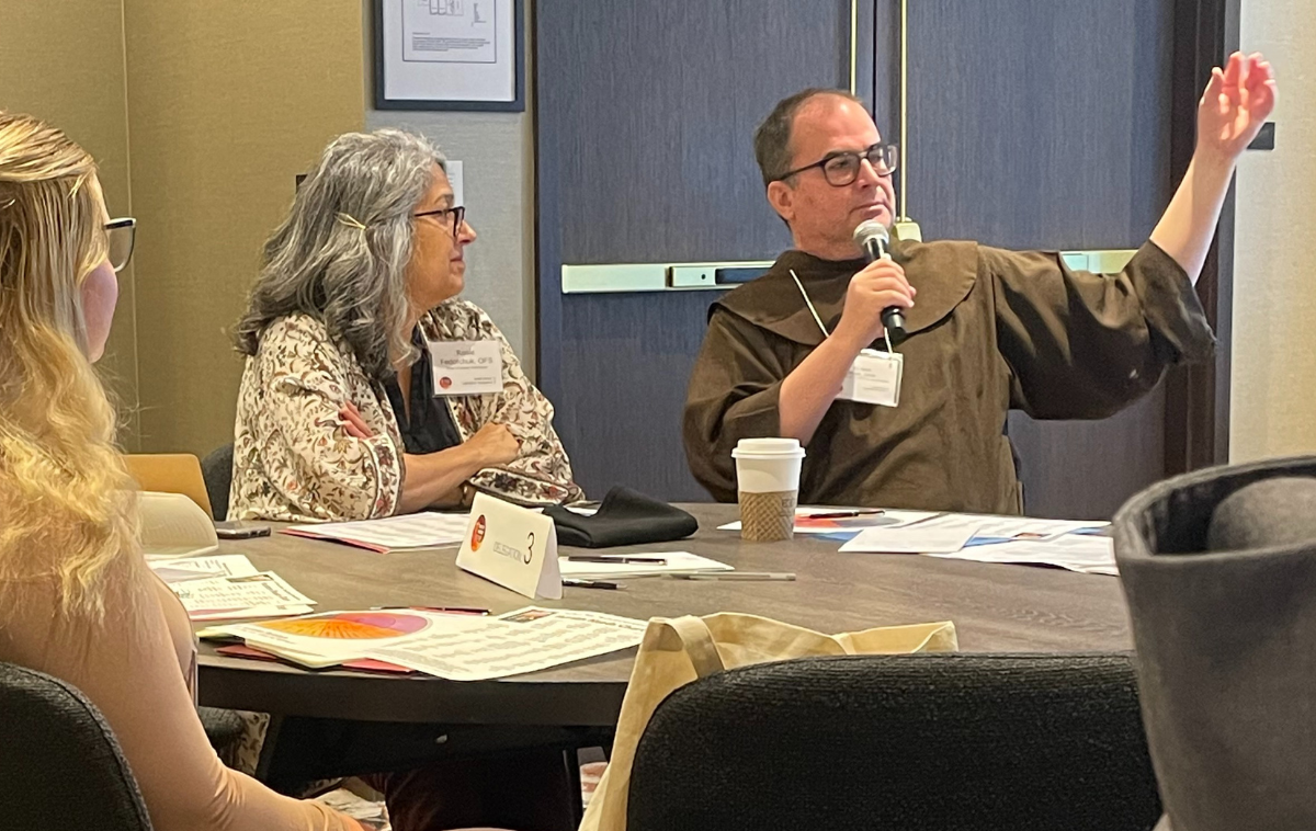 Br. Matt Ryan, OFM, speaks during a session at the Franciscan Justice Leadership Conference in Washington, D.C., in October. He and other friars from the Province of Our Lady of Guadalupe attended, in part, to boost “advocacy efforts to help the immigrant community,” Br. Jacek Orzechowski, OFM, said. (Photo by Br. Domingo Martinez, OFM)