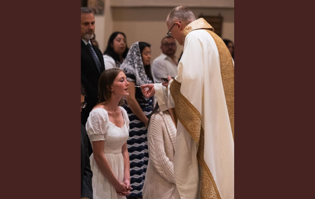 After being baptized, Haley Matthews (UCSB 