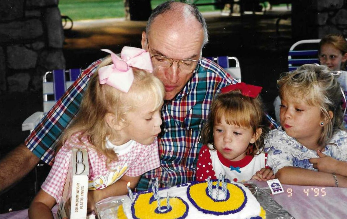 Br. Joe is ready for cake while attending a birthday party for his 60th birthday. (Photo from Br. Joe)