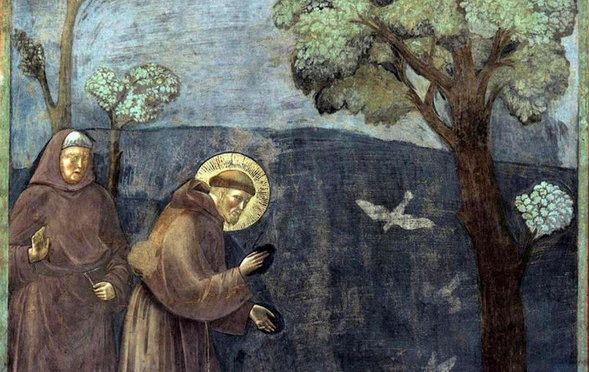 This famous fresco shows St. Francis gently preaching to birds &mdash; a symbolic act of peace, compassion and reconciliation with creation.