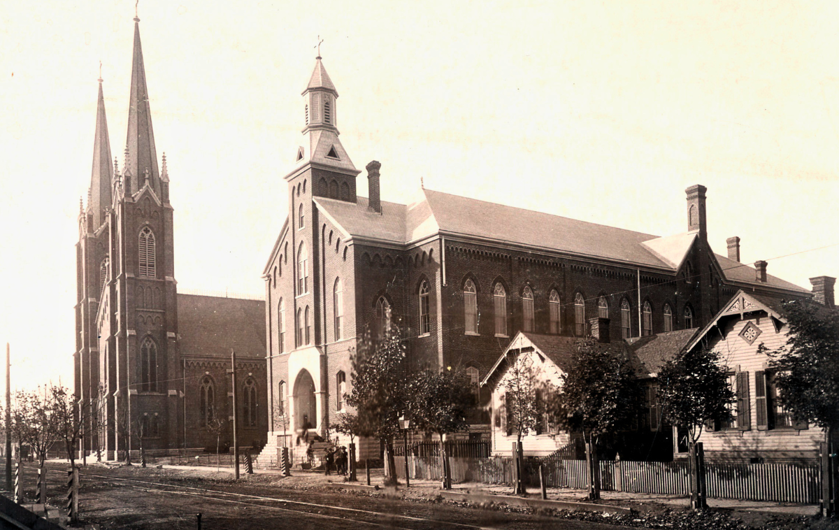 Friars oversaw construction of a convent, friary, chapel
 and school, all anchored by a magnificent church with towering twin 
steeples. (Photo courtesy of Province of Our Lady of Guadalupe Archives)