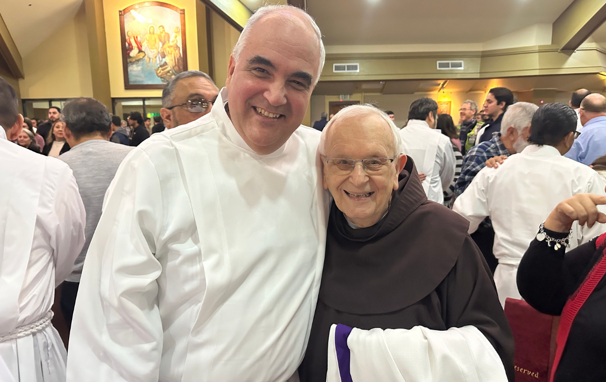 Br. Thomas, with Fernando Ancer. Br. Thomas has served for several years as a spiritual director of men who are studying to become a deacon for Diocese of Brownsville, Texas. This was the ceremony when he was recognized as a candidate for diaconate. (Photo courtesy of Br. Thomas)