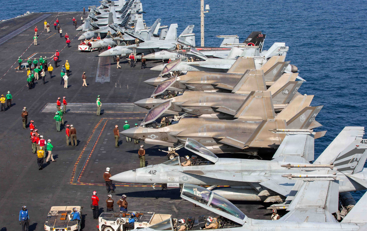 US&nbsp;aircraft&nbsp;sit on the flight deck of USS Abraham Lincoln on Feb. 27, 2026.&nbsp;(Image courtesy of the United States Department of Defense)