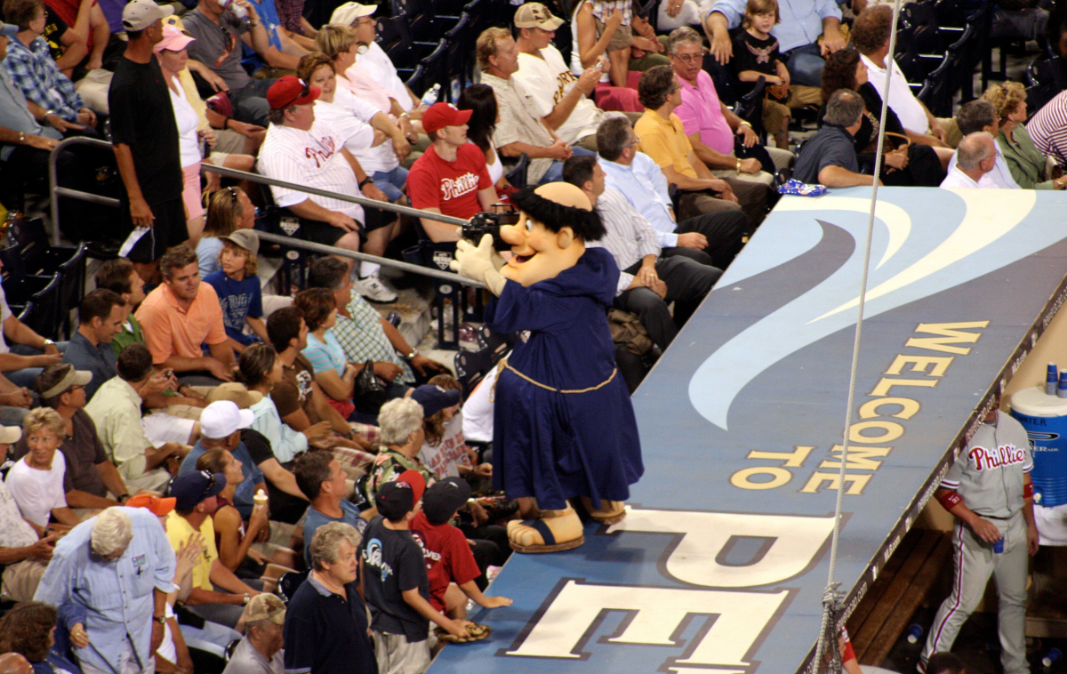 The Swinging Friar, mascot for the San Diego Padres by Ewen Roberts, Wikimedia Commons 